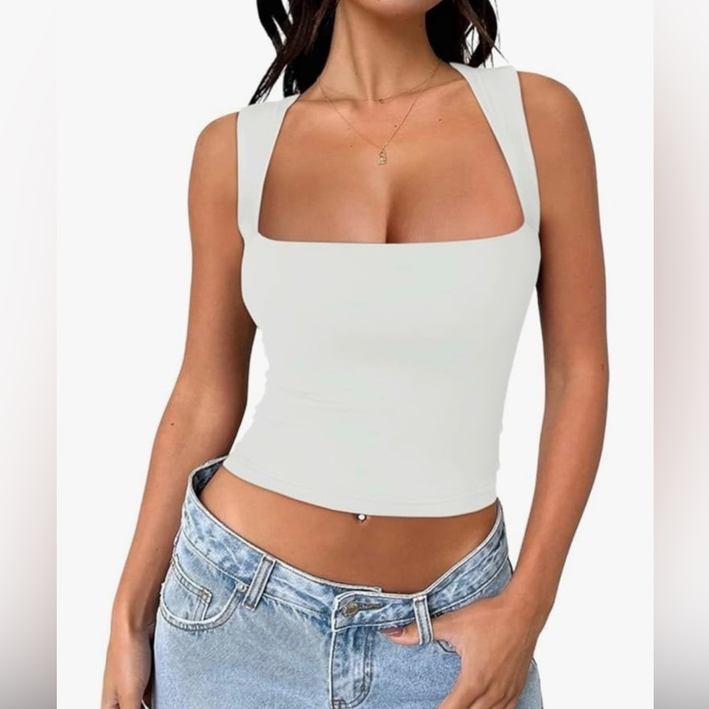 Stretchy Portrait Square Neck Tank